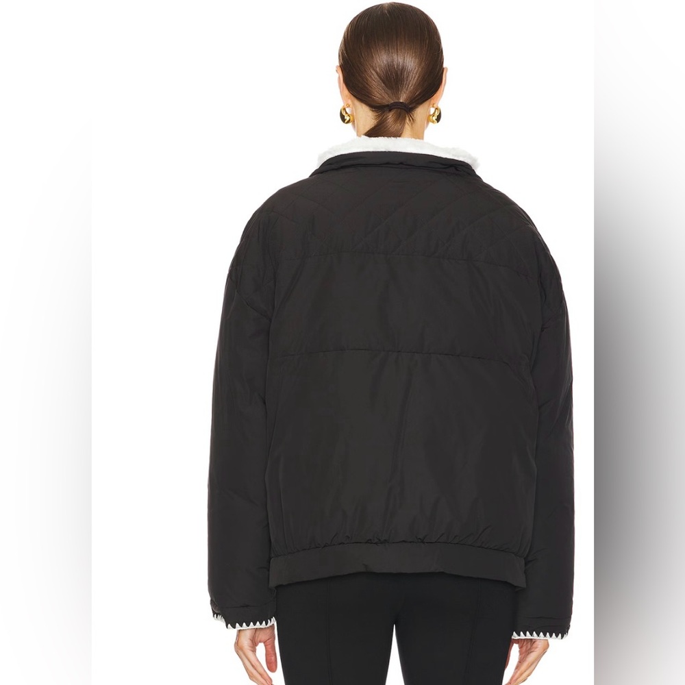 rag & bone Black Quilted Puffer Jacket with White Faux Fur Collar - Picture 13 of 16